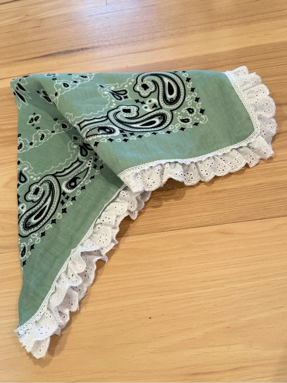 Lace Bandana Hair Scarf Handmade